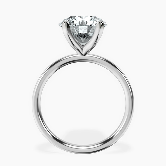 10kt White Gold Four Prong Solitaire 2mm Lab Diamond Ring side right image one