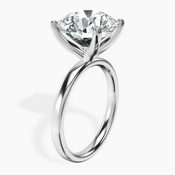 Platinum Four Prong Solitaire 2mm Lab Diamond Ring standing product image one
