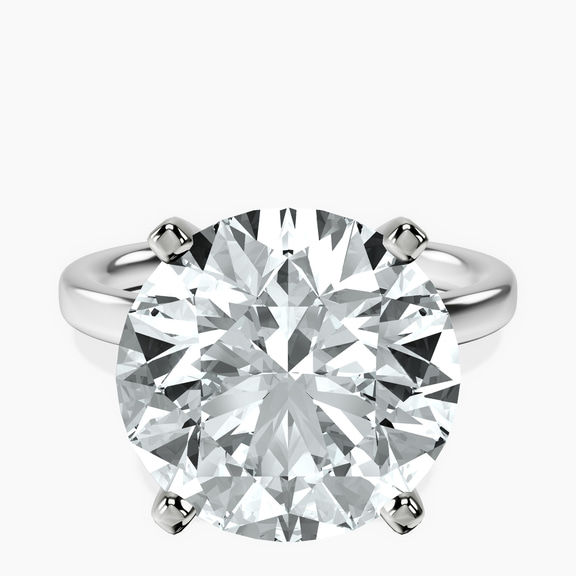 14kt White Gold Four Prong Solitaire 2mm Lab Diamond Ring front image