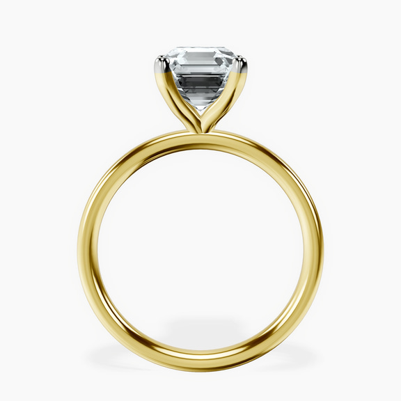 10kt Yellow Gold Four Prong Solitaire 2mm Lab Diamond Ring side right image one