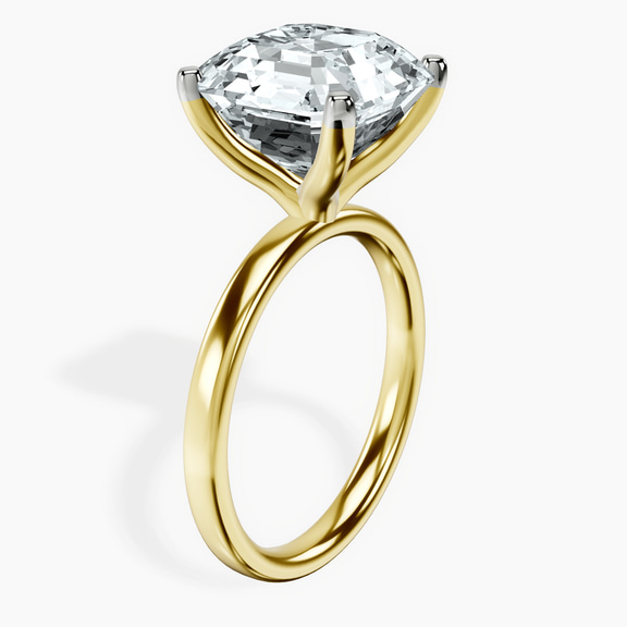 10kt Yellow Gold Four Prong Solitaire 2mm Lab Diamond Ring standing product image one