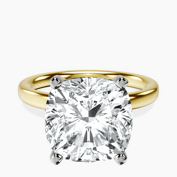 10kt Yellow Gold Four Prong Solitaire 2mm Lab Diamond Ring front image