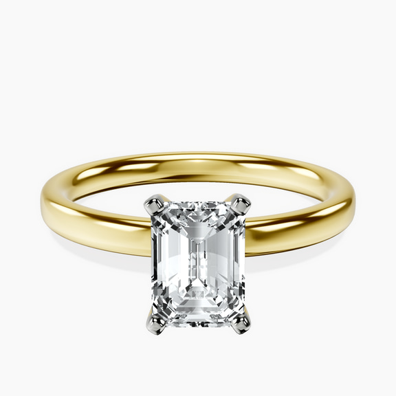 10kt Yellow Gold Four Prong Solitaire 2mm Lab Diamond Ring front image