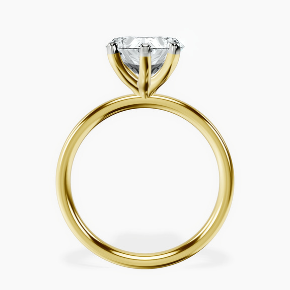 18kt Yellow Gold Four Prong Solitaire 2mm Lab Diamond Ring side right image one