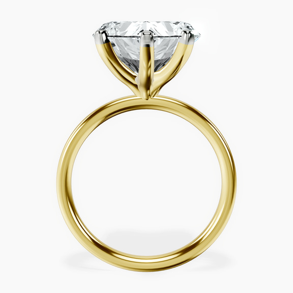 10kt Yellow Gold Four Prong Solitaire 2mm Lab Diamond Ring side right image one