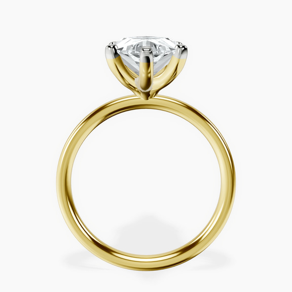 14kt Yellow Gold Four Prong Solitaire 2mm Lab Diamond Ring side right image one
