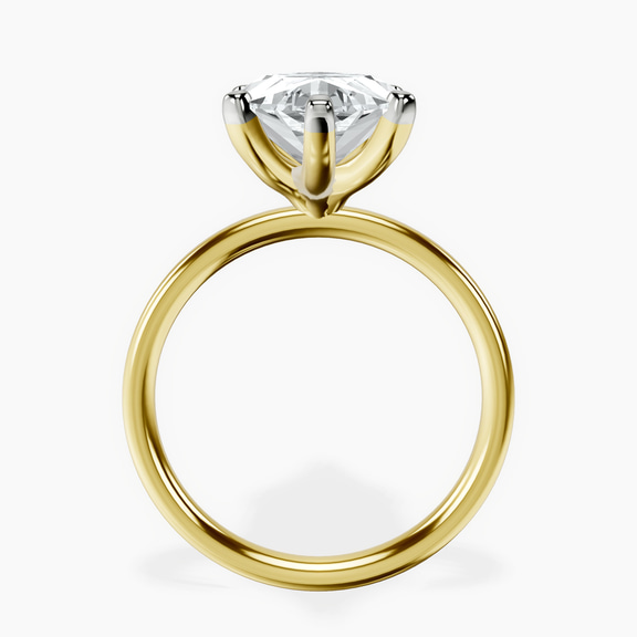10kt Yellow Gold Four Prong Solitaire 2mm Lab Diamond Ring side right image one