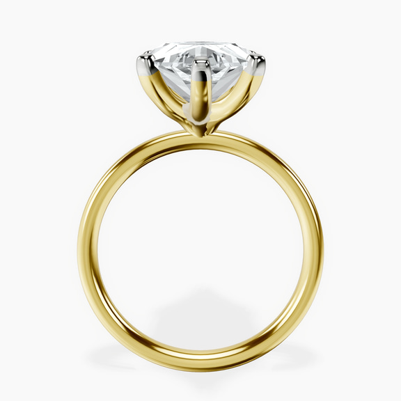 10kt Yellow Gold Four Prong Solitaire 2mm Lab Diamond Ring side right image one
