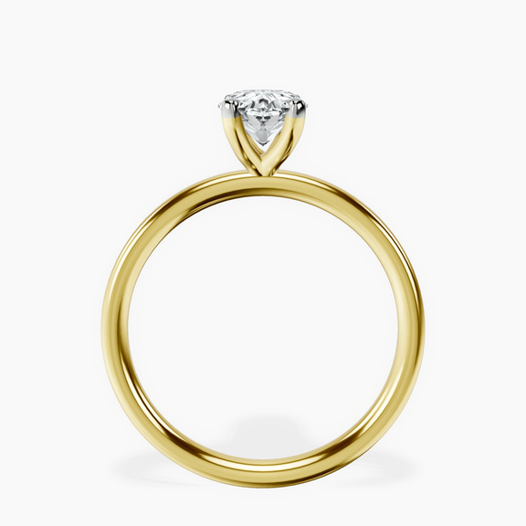 18kt Yellow Gold Four Prong Solitaire 2mm Lab Diamond Ring side right image one