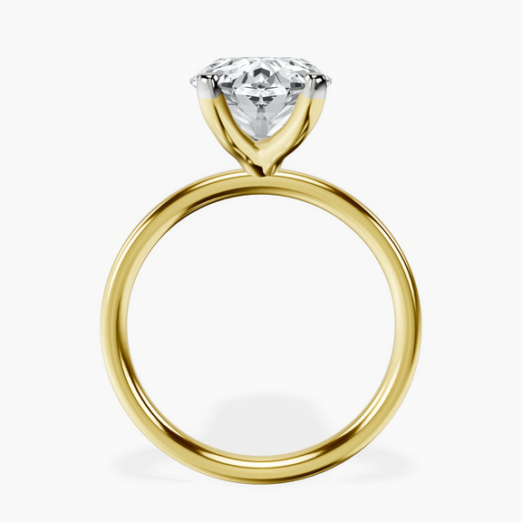 14kt Yellow Gold Four Prong Solitaire 2mm Lab Diamond Ring side right image one