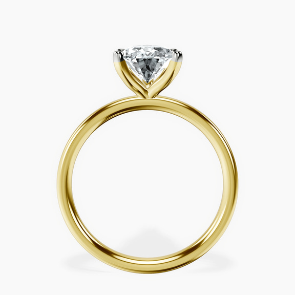 18ct Yellow Gold Four Prong Solitaire 2mm Lab Diamond Ring side right image one