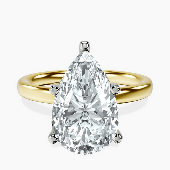 18kt Yellow Gold Four Prong Solitaire 2mm Lab Diamond Ring front image