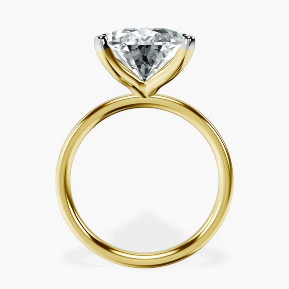 10kt Yellow Gold Four Prong Solitaire 2mm Lab Diamond Ring side right image one