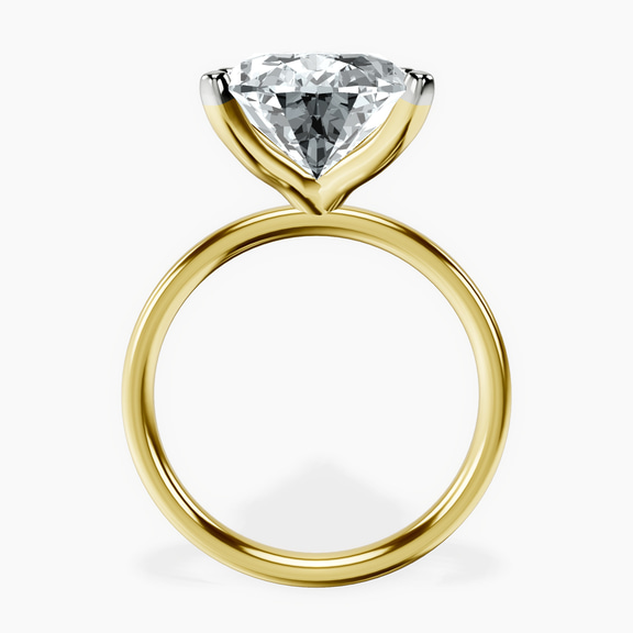 14kt Yellow Gold Four Prong Solitaire 2mm Lab Diamond Ring side right image one