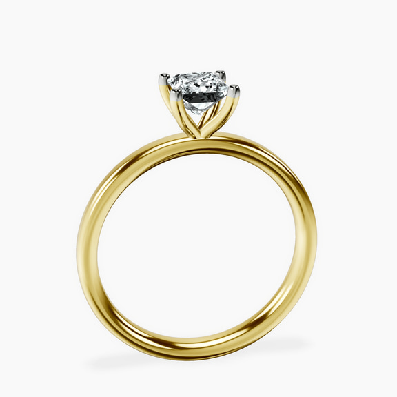 10kt Yellow Gold Four Prong Solitaire 2mm Lab Diamond Ring side right image one