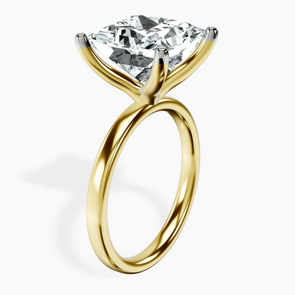 10kt Yellow Gold Four Prong Solitaire 2mm Lab Diamond Ring standing product image one