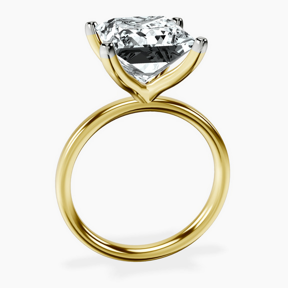 10kt Yellow Gold Four Prong Solitaire 2mm Lab Diamond Ring side right image one