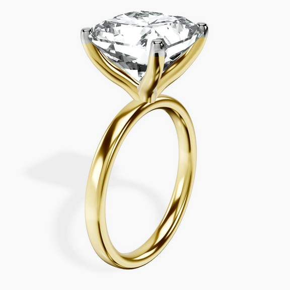 10kt Yellow Gold Four Prong Solitaire 2mm Lab Diamond Ring standing product image one