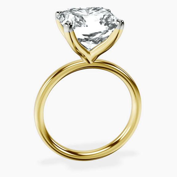 10kt Yellow Gold Four Prong Solitaire 2mm Lab Diamond Ring side right image one