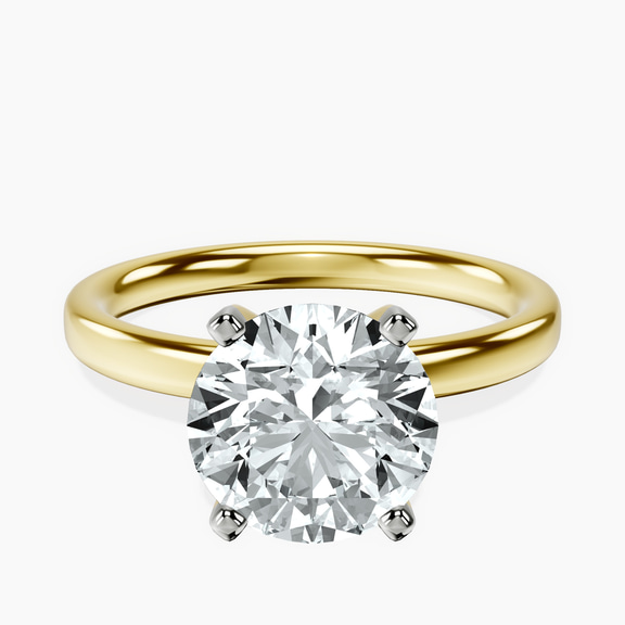 18kt Yellow Gold Four Prong Solitaire 2mm Lab Diamond Ring front image