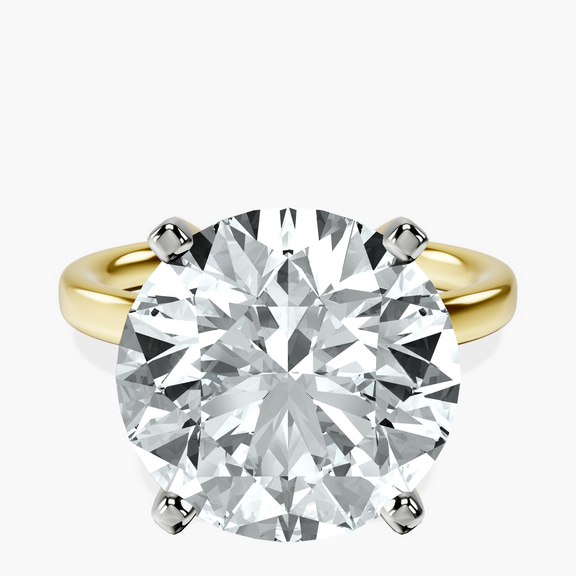 10kt Yellow Gold Four Prong Solitaire 2mm Lab Diamond Ring front image