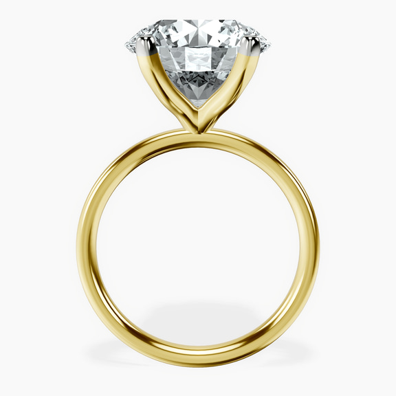 10kt Yellow Gold Four Prong Solitaire 2mm Lab Diamond Ring side right image one