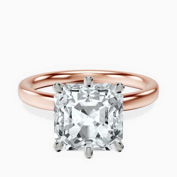 14kt Rose Gold Six Prong Solitaire 2mm Lab Diamond Ring front image