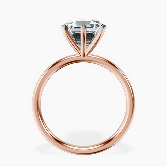 14kt Rose Gold Six Prong Solitaire 2mm Lab Diamond Ring side right image one