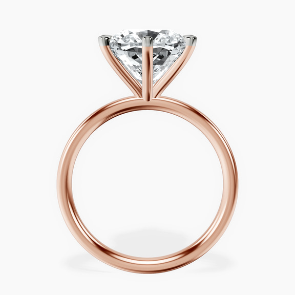 14kt Rose Gold Six Prong Solitaire 2mm Lab Diamond Ring side right image one