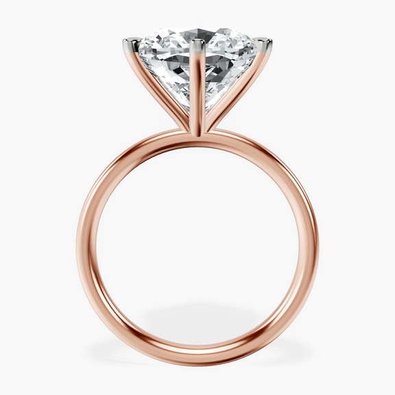 14kt Rose Gold Six Prong Solitaire 2mm Lab Diamond Ring side right image one
