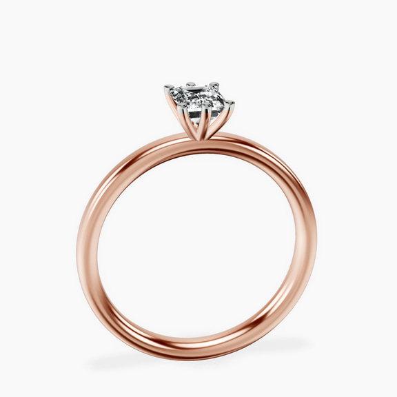 10kt Rose Gold Six Prong Solitaire 2mm Lab Diamond Ring side right image one