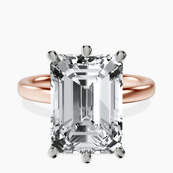 10kt Rose Gold Six Prong Solitaire 2mm Lab Diamond Ring front image