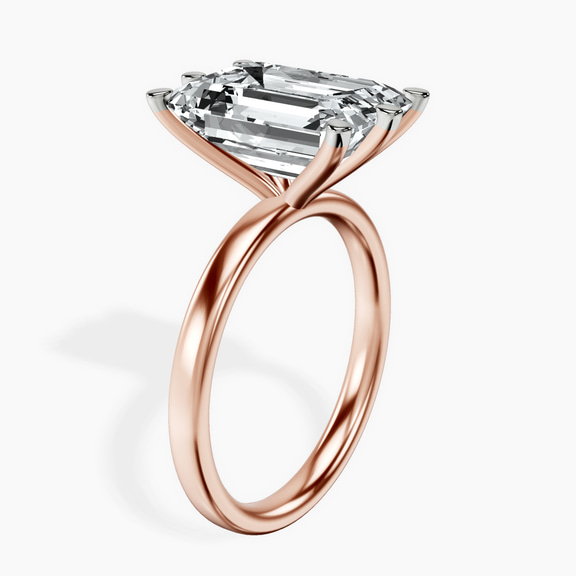 18kt Rose Gold Six Prong Solitaire 2mm Lab Diamond Ring standing product image one