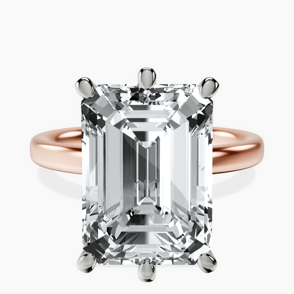 10kt Rose Gold Six Prong Solitaire 2mm Lab Diamond Ring front image