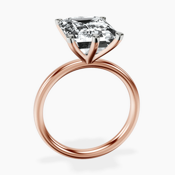 10kt Rose Gold Six Prong Solitaire 2mm Lab Diamond Ring side right image one