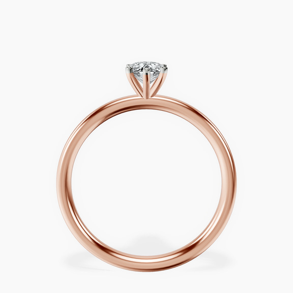 18kt Rose Gold Six Prong Solitaire 2mm Lab Diamond Ring side right image one