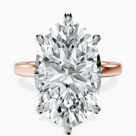 10kt Rose Gold Six Prong Solitaire 2mm Lab Diamond Ring front image