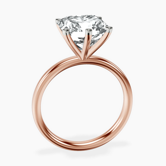 18kt Rose Gold Six Prong Solitaire 2mm Lab Diamond Ring side right image one