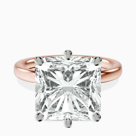 14kt Rose Gold Six Prong Solitaire 2mm Lab Diamond Ring front image