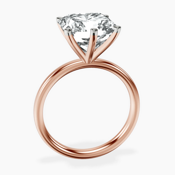 14kt Rose Gold Six Prong Solitaire 2mm Lab Diamond Ring side right image one