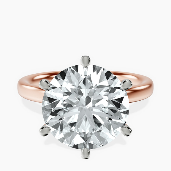 10kt Rose Gold Six Prong Solitaire 2mm Lab Diamond Ring front image