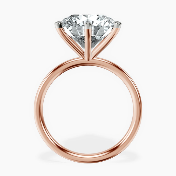 10kt Rose Gold Six Prong Solitaire 2mm Lab Diamond Ring side right image one