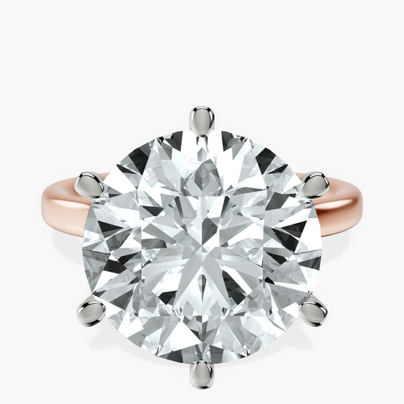 18kt Rose Gold Six Prong Solitaire 2mm Lab Diamond Ring front image