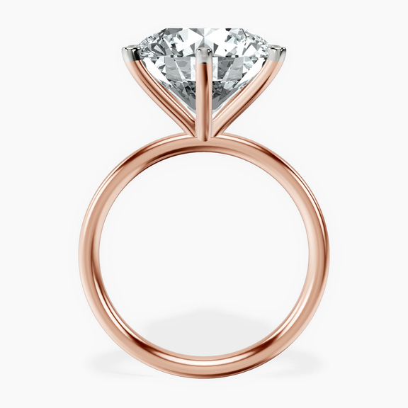 18kt Rose Gold Six Prong Solitaire 2mm Lab Diamond Ring side right image one