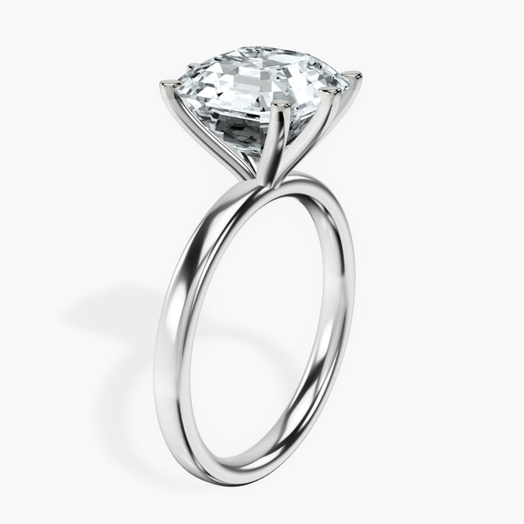 Platinum Six Prong Solitaire 2mm Lab Diamond Ring standing product image one