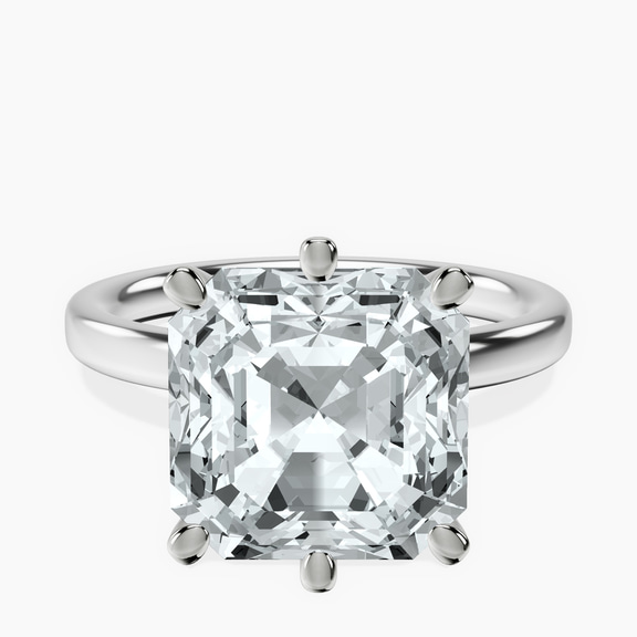 10kt White Gold Six Prong Solitaire 2mm Lab Diamond Ring front image