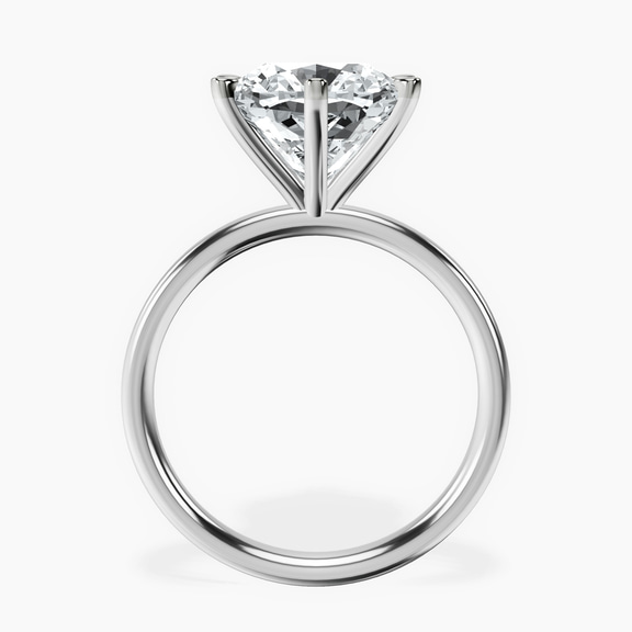 14kt White Gold Six Prong Solitaire 2mm Lab Diamond Ring side right image one