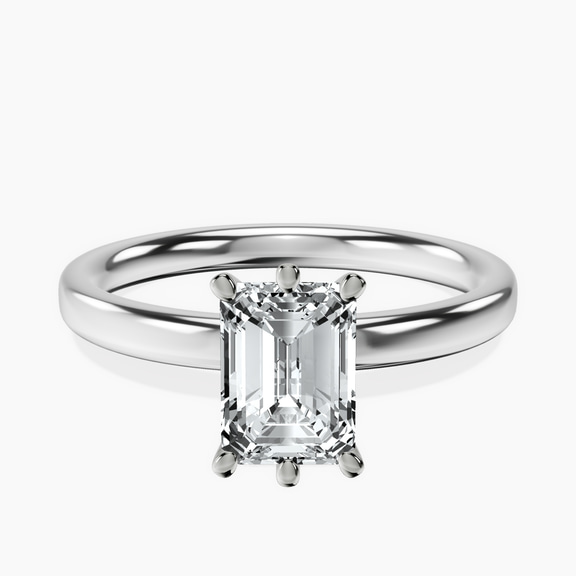 Platinum Six Prong Solitaire 2mm Lab Diamond Ring front image