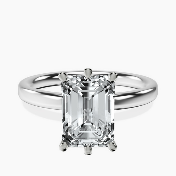 10kt White Gold Six Prong Solitaire 2mm Lab Diamond Ring front image