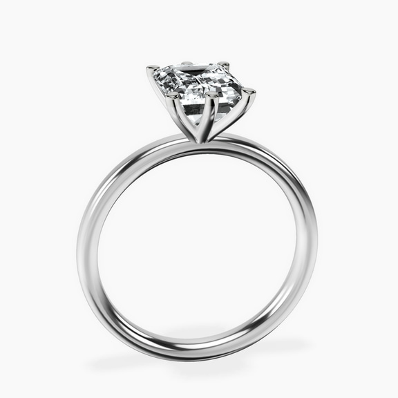 10kt White Gold Six Prong Solitaire 2mm Lab Diamond Ring side right image one